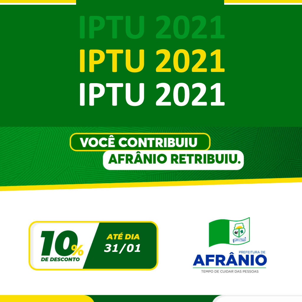Afrânio lança Campanha de IPTU 2021